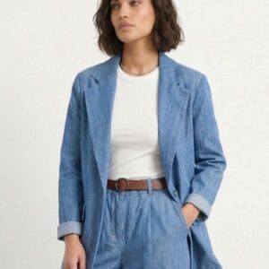 GIACCA IN DENIM CON UN BOTTONE 4 GIACCA IN DENIM CON UN BOTTONE - Thumbnail Image 1