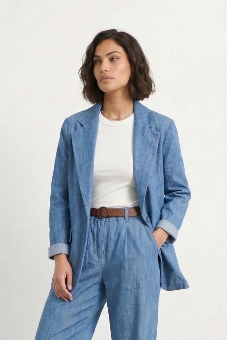 GIACCA IN DENIM CON UN BOTTONE 1 GIACCA IN DENIM CON UN BOTTONE - immagine 1
