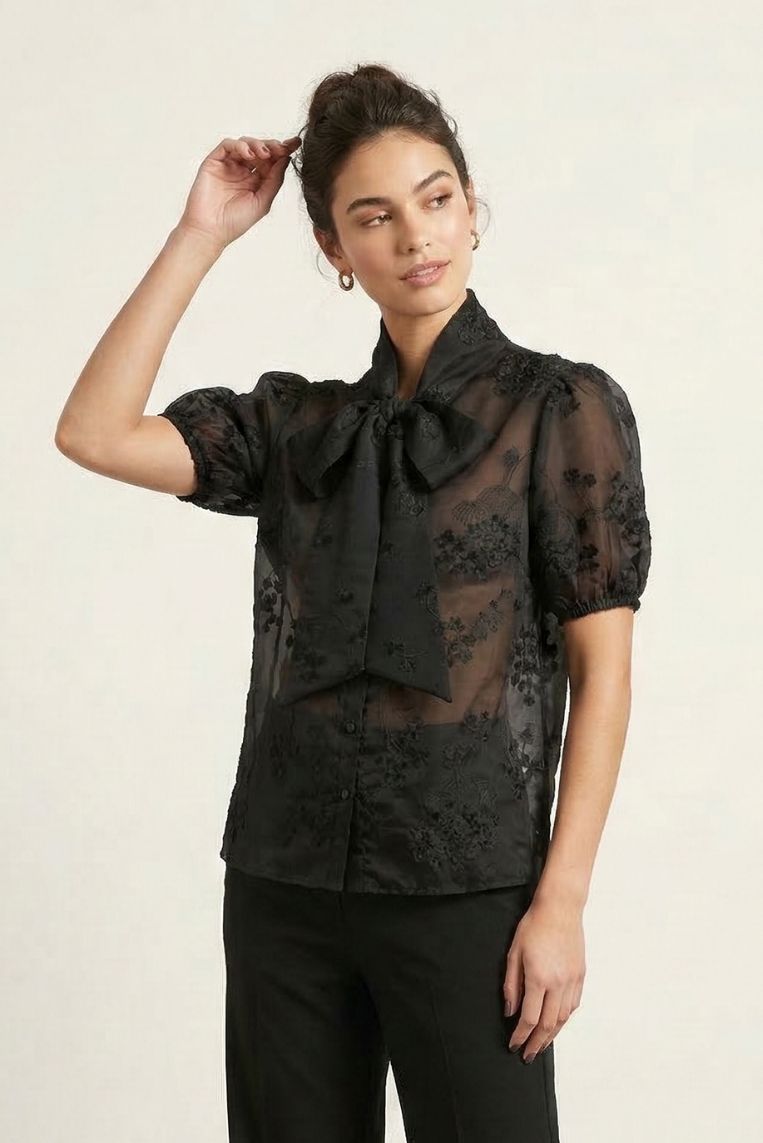 CAMICIA IN TENCEL CON FIOCCO - immagine 4