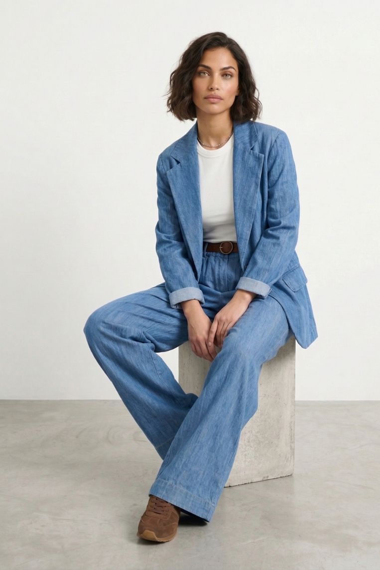 GIACCA IN DENIM CON UN BOTTONE 3 GIACCA IN DENIM CON UN BOTTONE - immagine 3