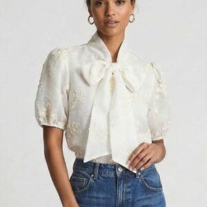 CAMICIA IN TENCEL CON FIOCCO 5 CAMICIA IN TENCEL CON FIOCCO - Thumbnail Image 1