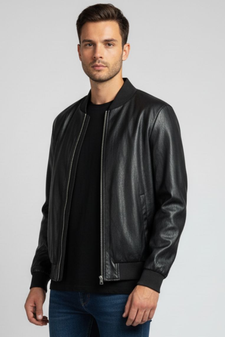 BOMBER ECOPELLE FULL ZIP 1 BOMBER ECOPELLE FULL ZIP - immagine 1