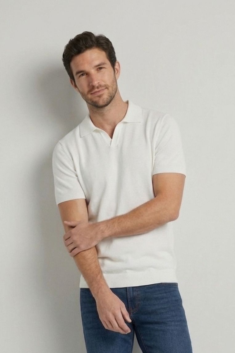T-SHIRT EFFETTO LINO COLLO DERBY 5 T-SHIRT EFFETTO LINO COLLO DERBY - immagine 5