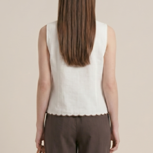 GILET RICAMO MISTO LINO 4 GILET RICAMO MISTO LINO - Thumbnail Image 2