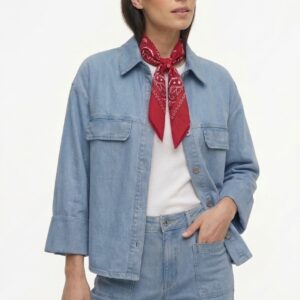 GIACCA IN DENIM MANICHE RISVOLTO 5 GIACCA IN DENIM MANICHE RISVOLTO - Thumbnail Image 2