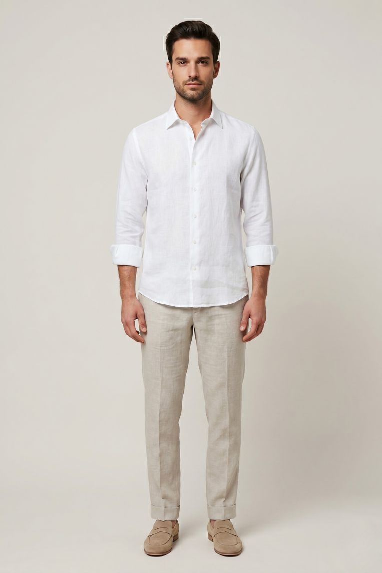 PANTALONE BASIC LINO LUNGO - immagine 4