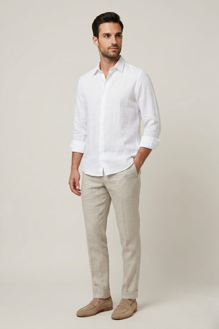 PANTALONE BASIC LINO LUNGO - immagine 5