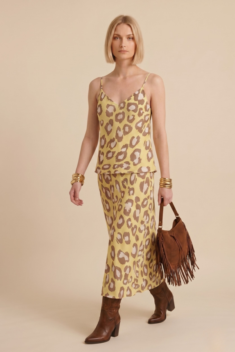 GONNA SATIN ANIMALIER - immagine 2