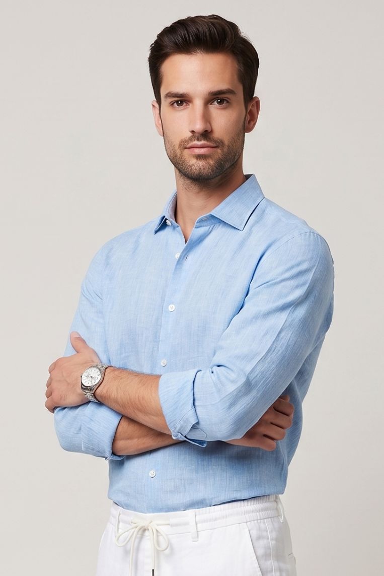 CAMICIA REGULAR LINO 3 CAMICIA REGULAR LINO - immagine 3
