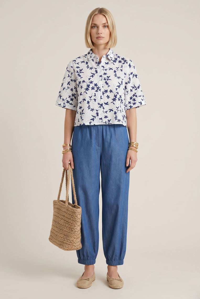PANTALONE CHAMBRAY POLSINO - immagine 2