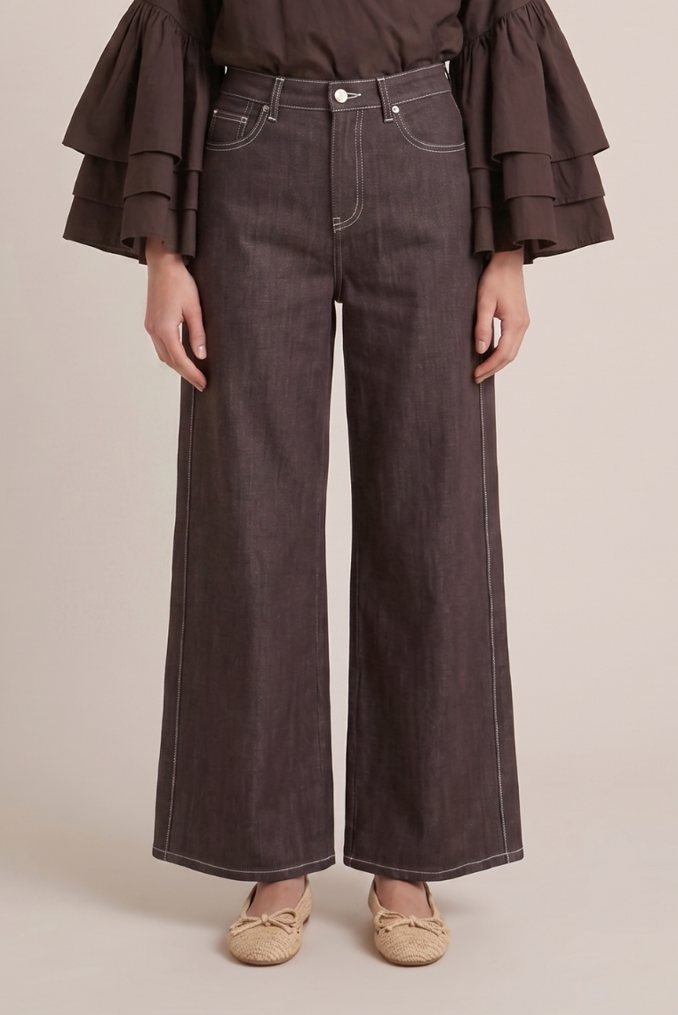 DENIM WIDE LEG MORO CUCITURA - immagine 3