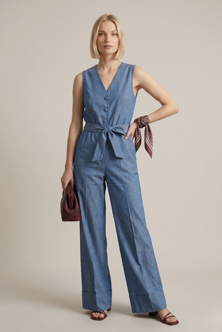 TUTA SMANICATA CHAMBRAY 2 TUTA SMANICATA CHAMBRAY - immagine 2