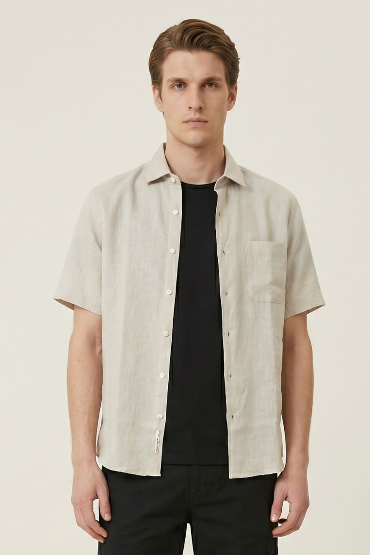 CAMICIA MANICA CORTA 100% LINO 4 CAMICIA MANICA CORTA 100% LINO - immagine 4