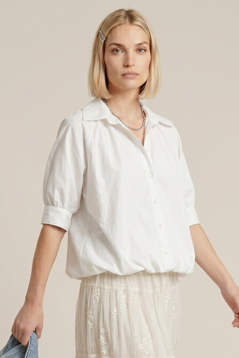 CAMICIA IN POPELINE A PALLONCINO 5 CAMICIA IN POPELINE A PALLONCINO - immagine 5
