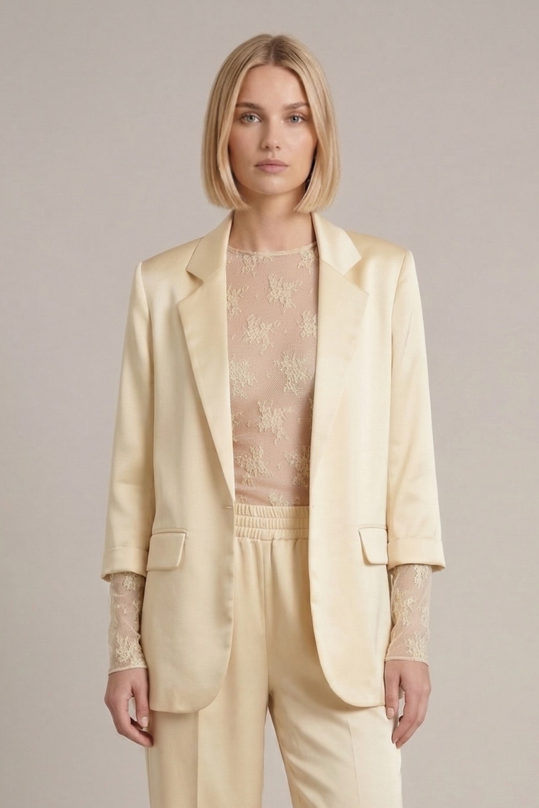 GIACCA FLUIDA SATIN - S, GIALLO