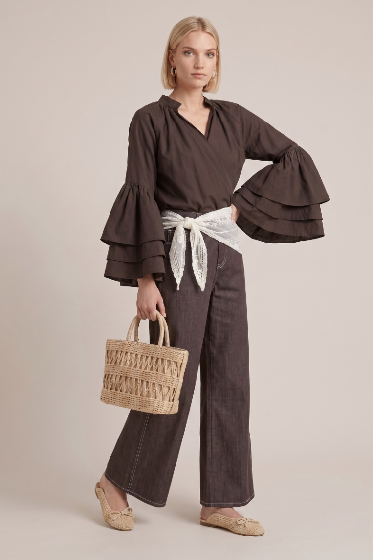 DENIM WIDE LEG MORO CUCITURA - immagine 2
