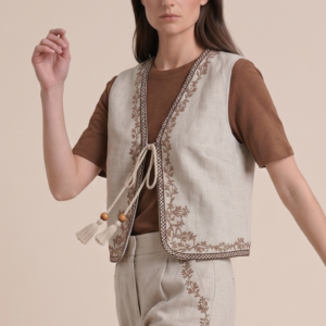 GILET MISTO LINO RICAMO 12 GILET MISTO LINO RICAMO - Thumbnail Image 6