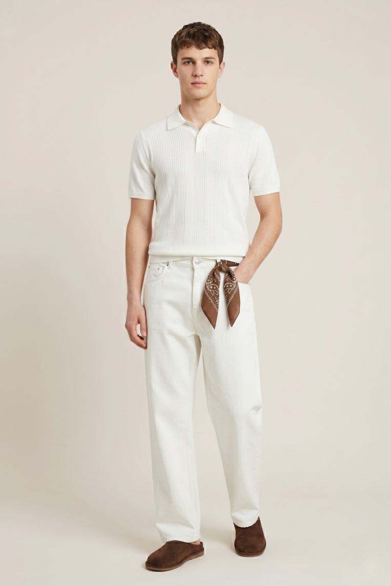 DENIM STRAIGHT FIT BIANCO