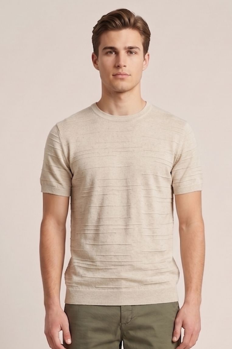 MAGLIA GIRO TRAMA ORIZZONTALE - immagine 2