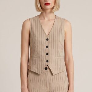 GILET GESSATO MISTO LINO 4 GILET GESSATO MISTO LINO - Thumbnail Image 2