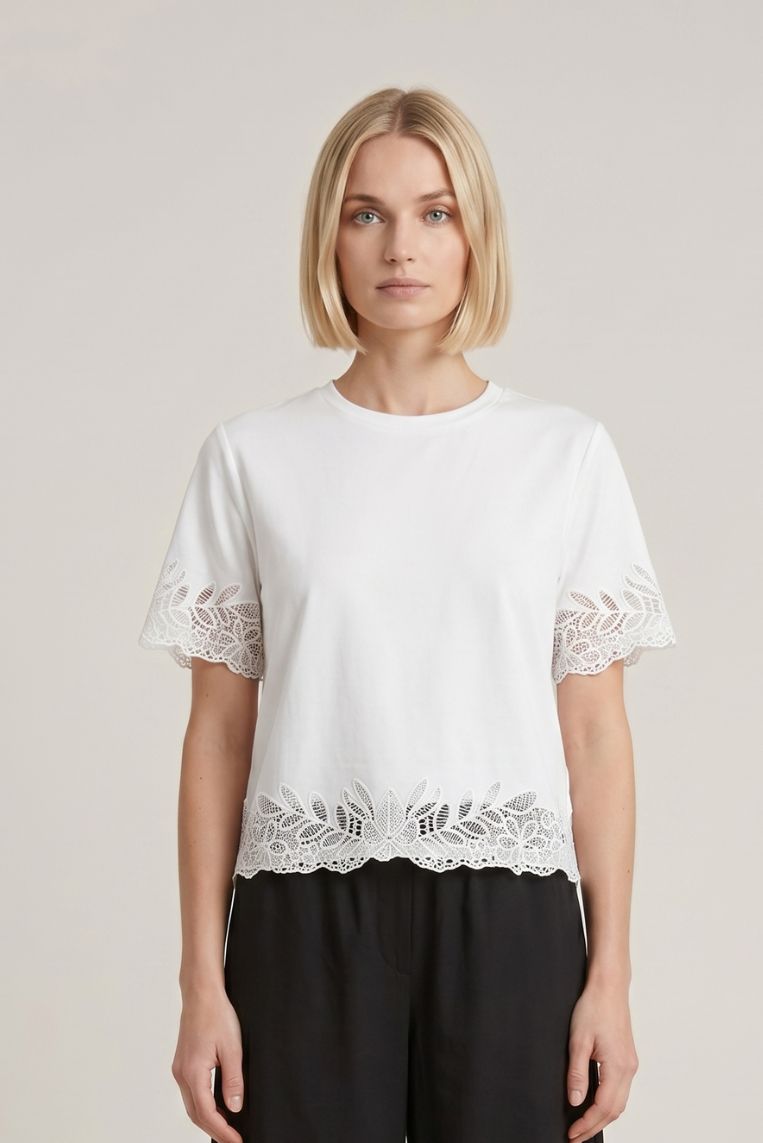 T-SHIRT DETTAGLIO PIZZO 3 T-SHIRT DETTAGLIO PIZZO - immagine 3