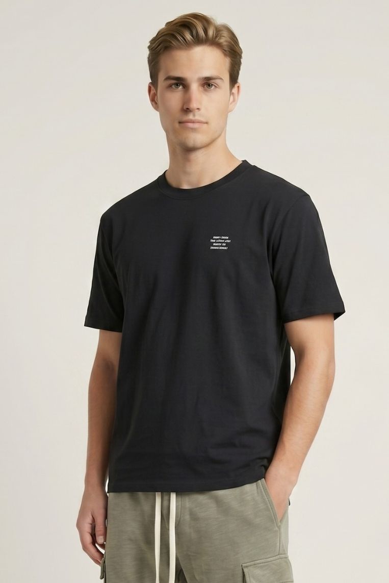 T-SHIRT STAMPA RUBBER A CONTRASTO - immagine 3