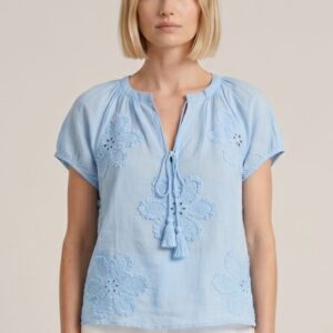 BLUSA VOILE DI COTONE MAXI FIORE 5 BLUSA VOILE DI COTONE MAXI FIORE - Thumbnail Image 2