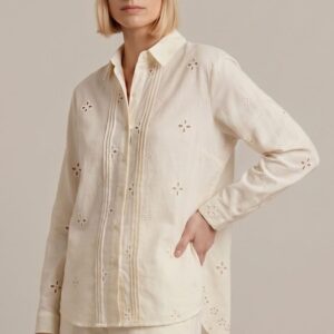 CAMICIA POPELINE RICAMO FIORI 6 CAMICIA POPELINE RICAMO FIORI - Thumbnail Image 1