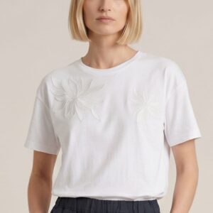T-SHIRT RICAMO FIORI PERLINE 5 T-SHIRT RICAMO FIORI PERLINE - Thumbnail Image 1