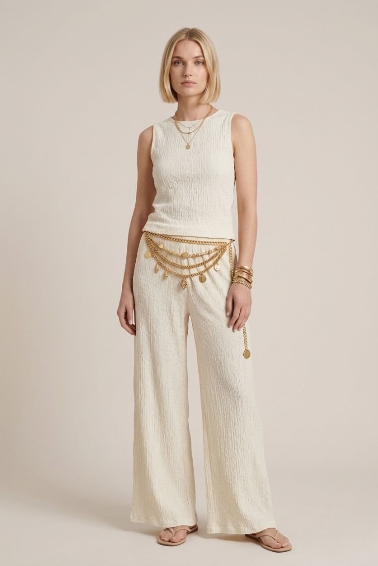 PANTALONE FLUIDO GOFFRATO 1 PANTALONE FLUIDO GOFFRATO - immagine 1