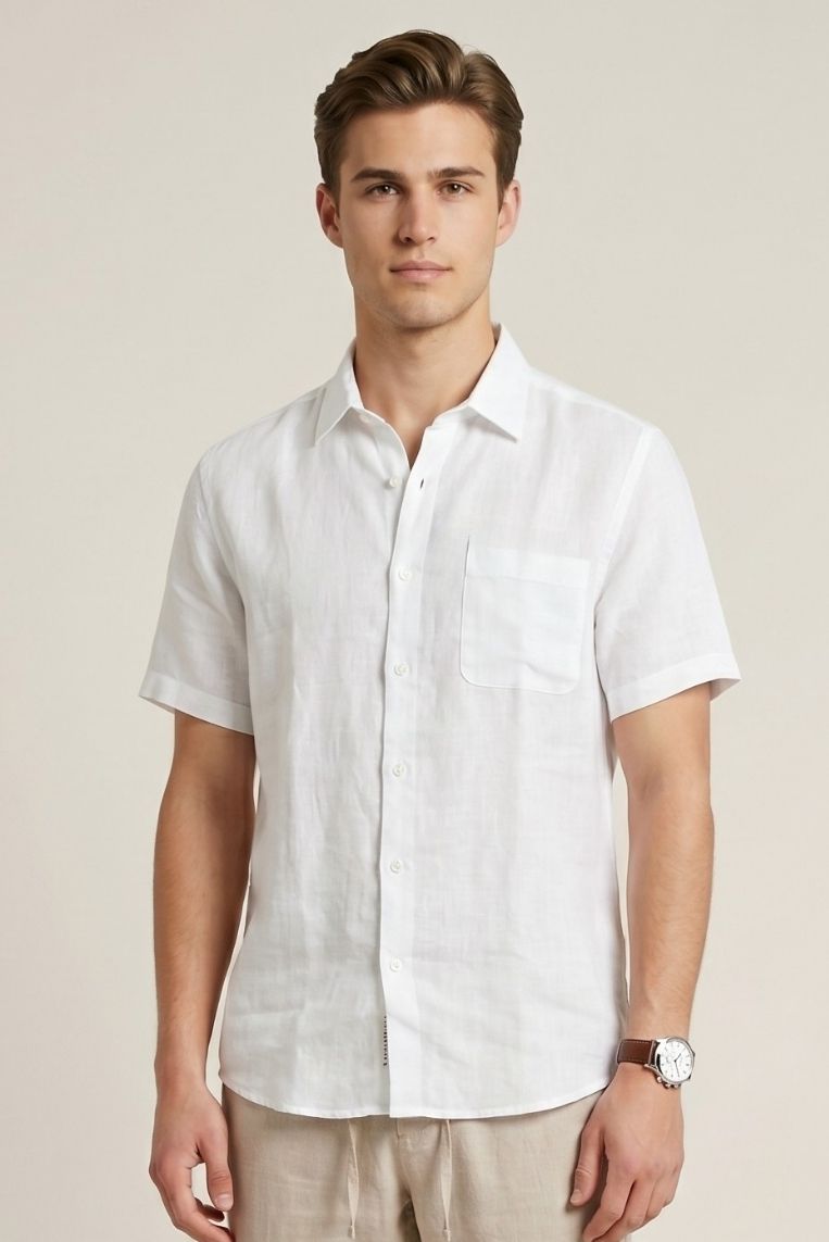 CAMICIA MANICA CORTA 100% LINO 7 CAMICIA MANICA CORTA 100% LINO - immagine 7