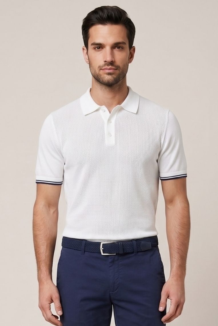 POLO IN MAGLIA CON CONTRASTI - immagine 3