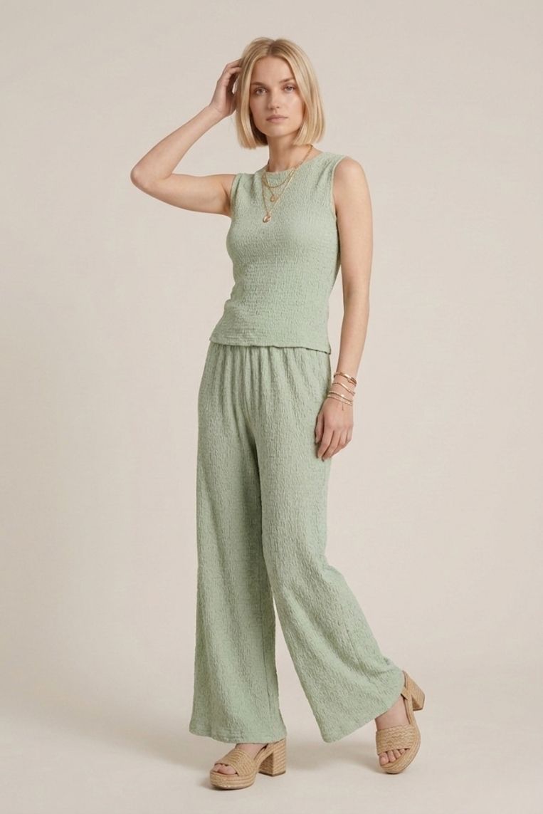 PANTALONE FLUIDO GOFFRATO 4 PANTALONE FLUIDO GOFFRATO - immagine 4