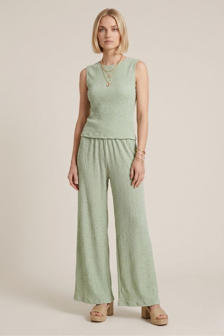 PANTALONE FLUIDO GOFFRATO 5 PANTALONE FLUIDO GOFFRATO - immagine 5