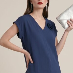 BLUSA LEGGERA CON SPILLA FIORE 4 BLUSA LEGGERA CON SPILLA FIORE - Thumbnail Image 1