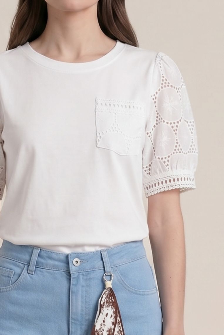 T-SHIRT MANICHE MACRAME 2 T-SHIRT MANICHE MACRAME - immagine 2