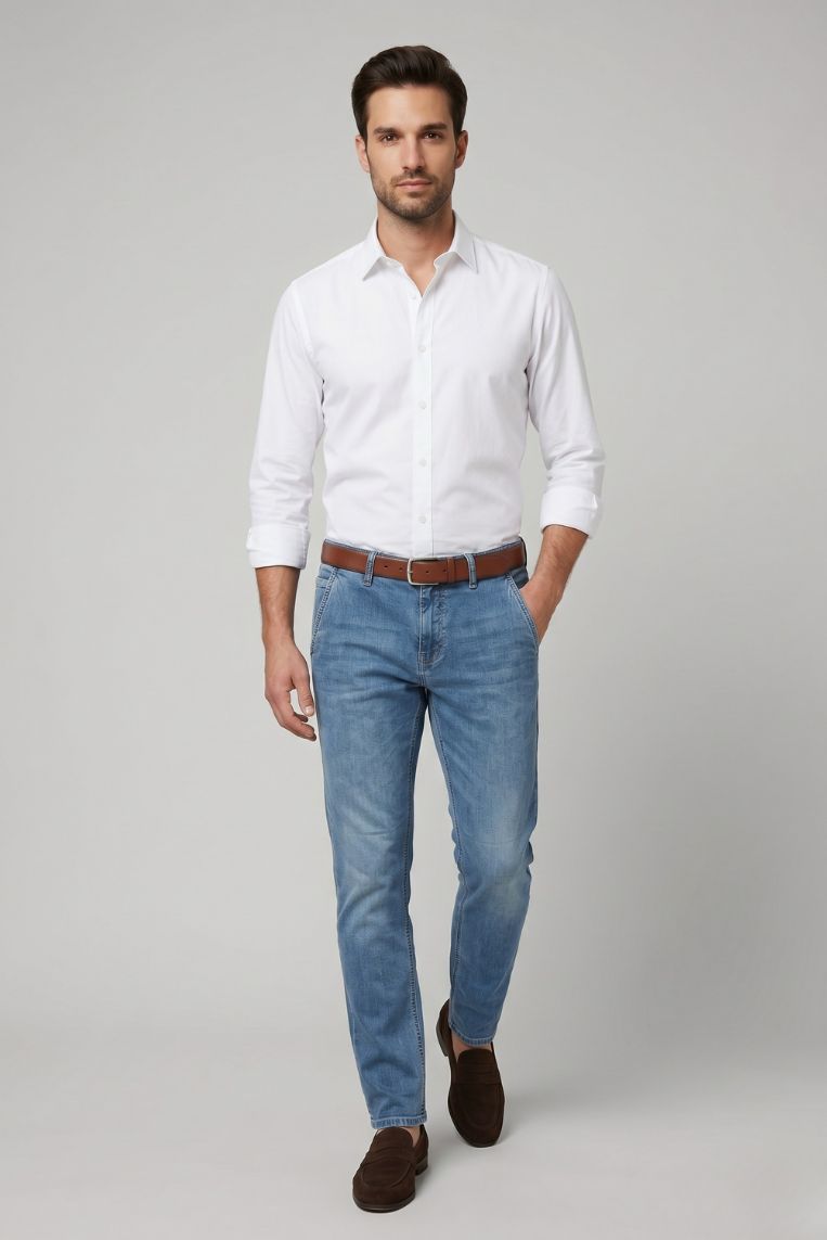 DENIM CHINO REGULAR CHAMBRAY 3 DENIM CHINO REGULAR CHAMBRAY - immagine 3