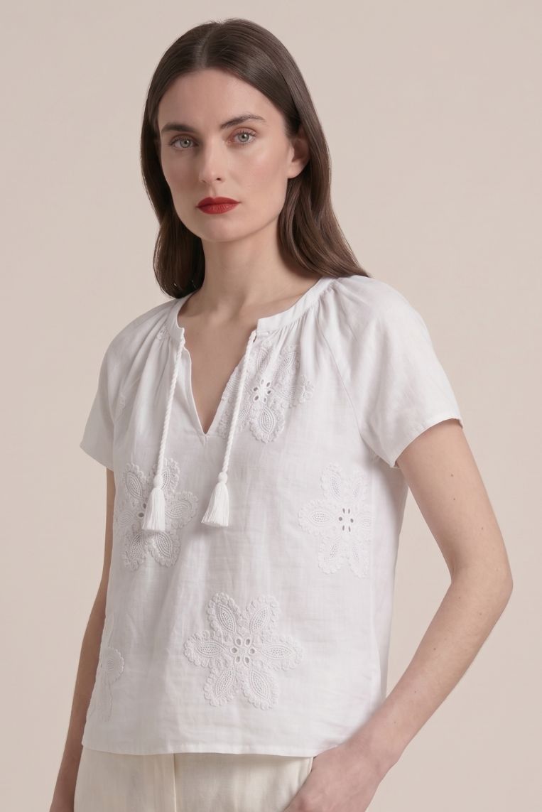 BLUSA VOILE DI COTONE MAXI FIORE 3 BLUSA VOILE DI COTONE MAXI FIORE - immagine 3