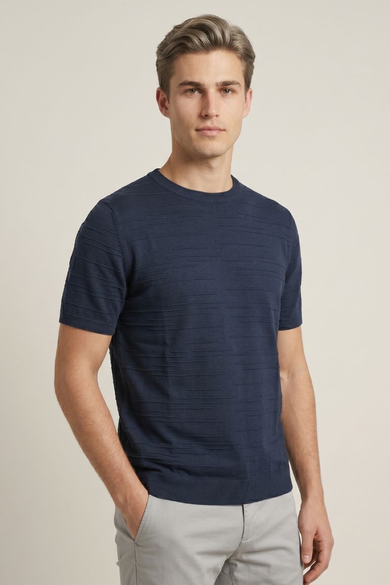 MAGLIA GIRO TRAMA ORIZZONTALE - immagine 3