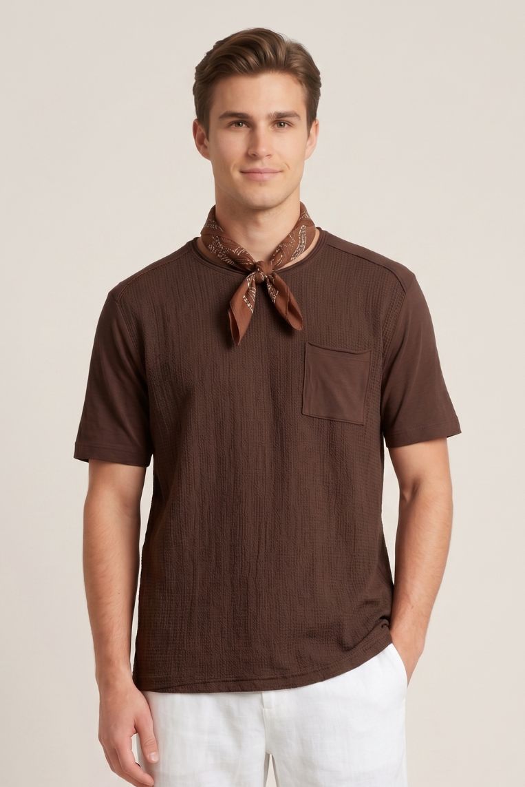 T-SHIRT IN GARZA CON TASCHINO - immagine 3