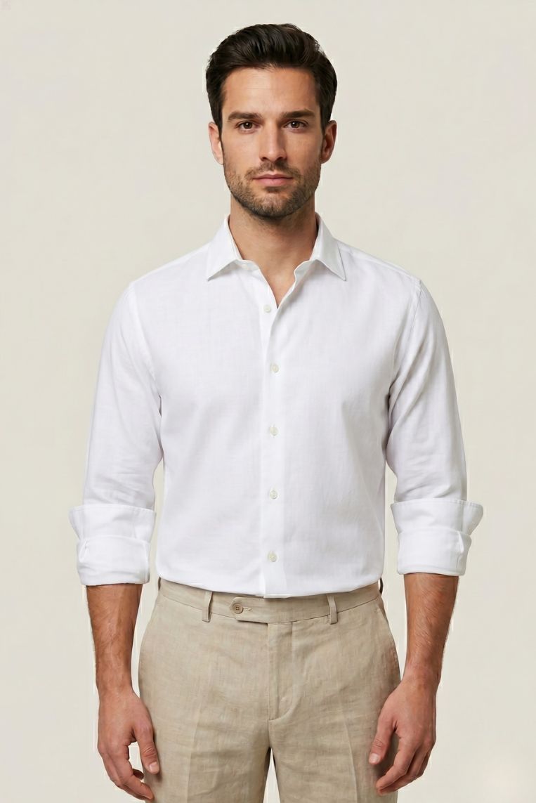 CAMICIA A MANICHE LUNGHE IN LINO 3 CAMICIA A MANICHE LUNGHE IN LINO - immagine 3