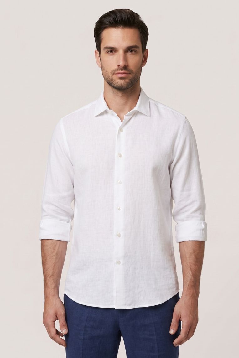 CAMICIA 100 LINO MANICHE LUNGHE 7 CAMICIA 100 LINO MANICHE LUNGHE - immagine 7