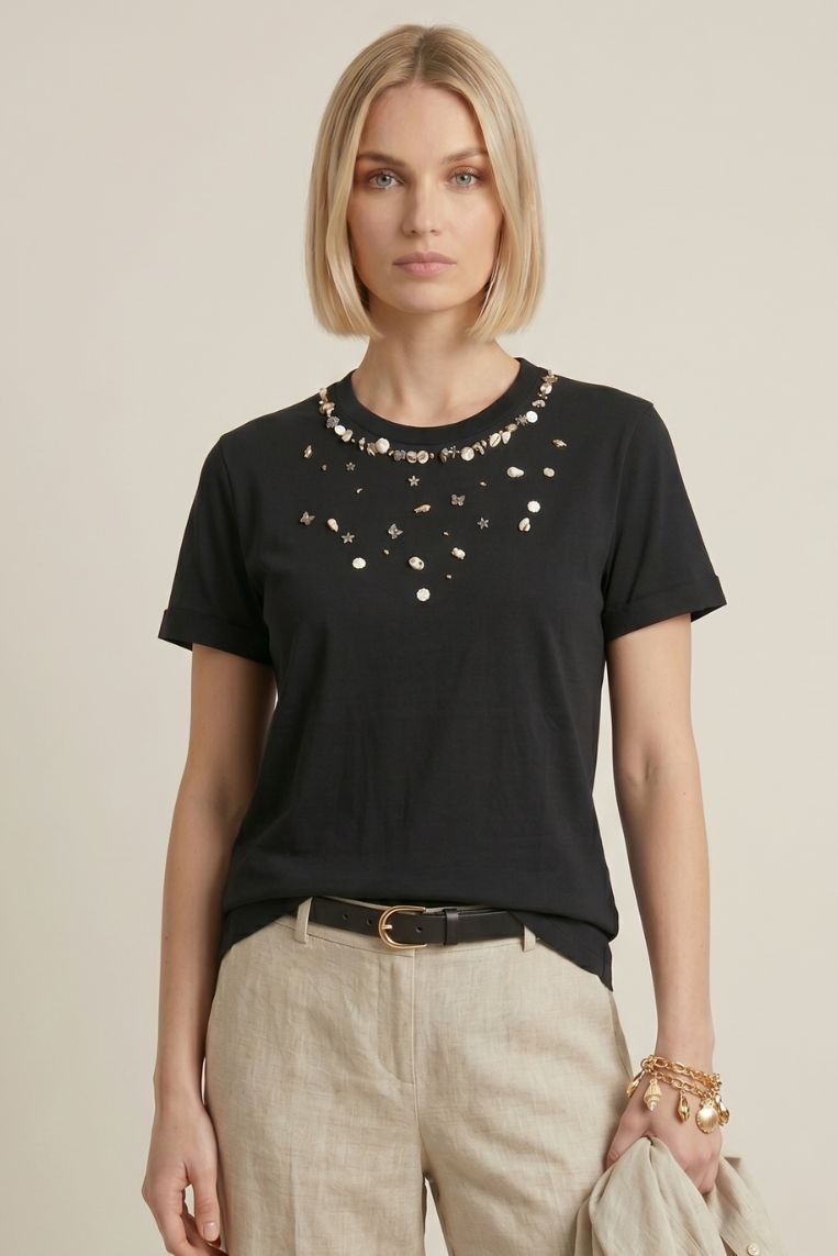 T-SHIRT MANICA CORTA APPLCONCHIGLIE - immagine 2