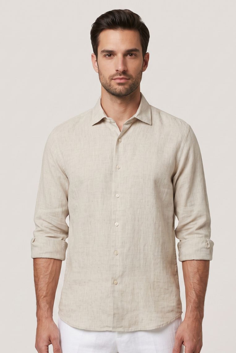 CAMICIA 100 LINO MANICHE LUNGHE 5 CAMICIA 100 LINO MANICHE LUNGHE - immagine 5