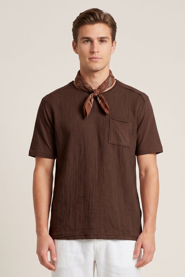 T-SHIRT IN GARZA CON TASCHINO - immagine 4