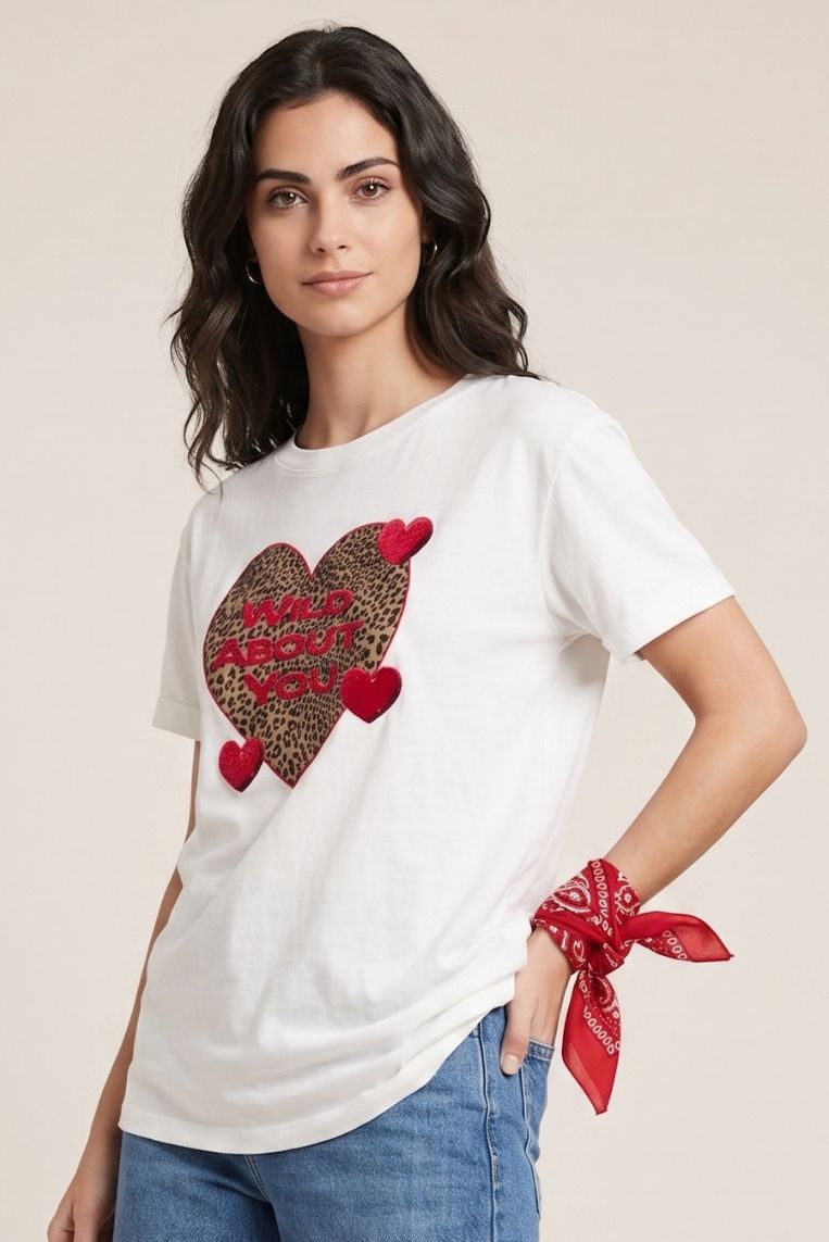 T-SHIRT STAMPA CUORE WILD ABOUT YOU