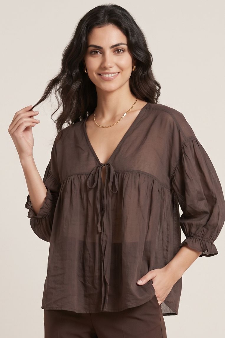 BLUSA LEGGERA MANICHE 3/4 4 BLUSA LEGGERA MANICHE 3/4 - immagine 4