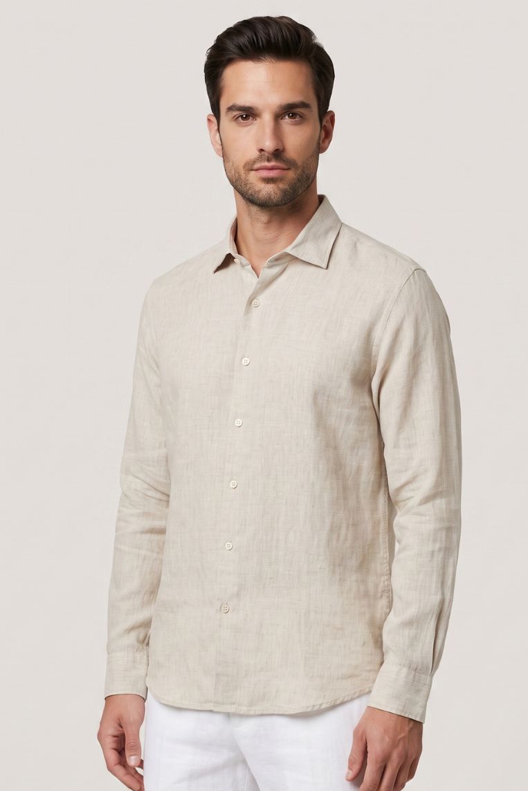 CAMICIA 100 LINO MANICHE LUNGHE 6 CAMICIA 100 LINO MANICHE LUNGHE - immagine 6