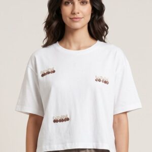 T-SHIRT MANICHE CORTE APPLICAZIONE CILIEGIE 4 T-SHIRT MANICHE CORTE APPLICAZIONE CILIEGIE - Thumbnail Image 2