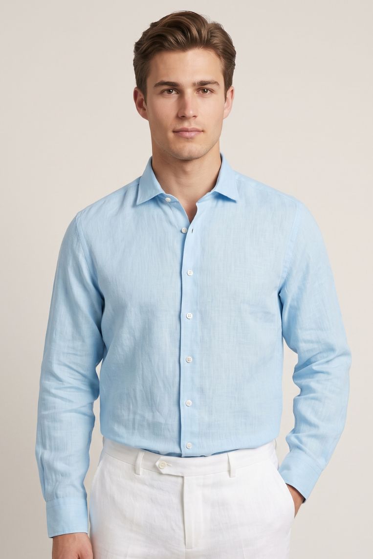 CAMICIA 100 LINO MANICHE LUNGHE 9 CAMICIA 100 LINO MANICHE LUNGHE - immagine 9